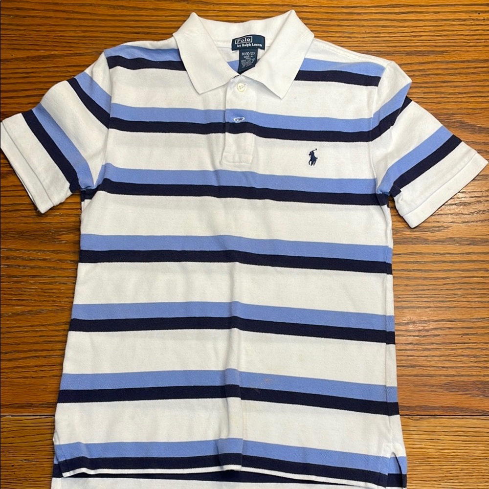 Polo by Ralph Lauren White and Blue Striped Polo Shirt